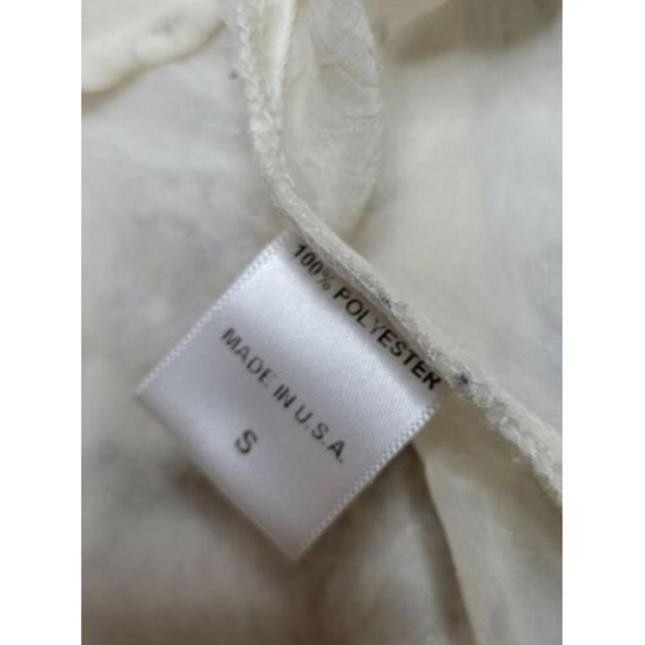 HIP Happening In The Present Butterfly Print Ruffle Collar Cram Blouse Sz S - Picture 9 of 9